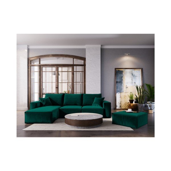 Ciemnozielony puf Cosmopolitan Design Florida, 65x65 cm-image-3