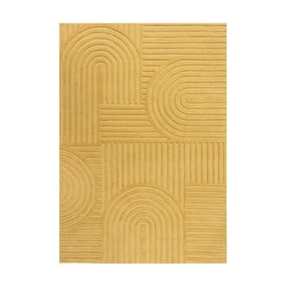 Żółty dywan wełniany Flair Rugs Zen Garden, 120x170 cm