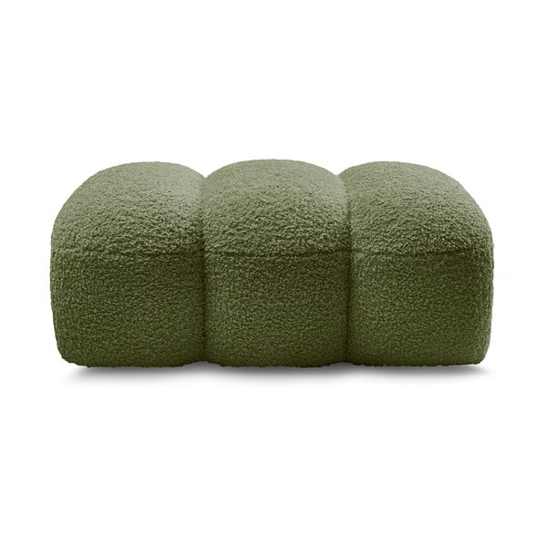 Zielony podnóżek z materiału bouclé Hippolyte – Bobochic Paris