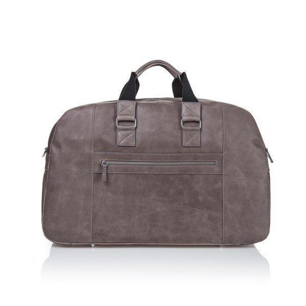 Szarobrązowa torba podróżna ze skóry cielęcej Ferruccio Laconi Traveler-image-1