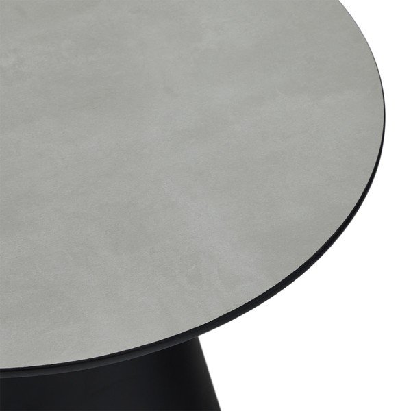 Czarno-jasnoszary stolik z blatem w dekorze marmuru ø 60 cm Tango – Furnhouse-image-1