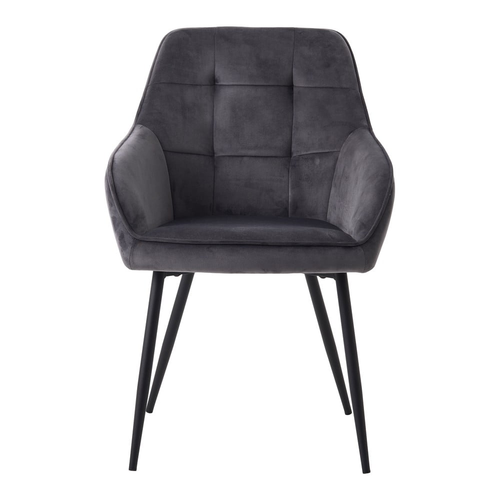 Szare tapicerowane fotele jadalniane zestaw z podłokietnikami 2 szt. Nolan Square – Unique Furniture (zdjęcie 8)