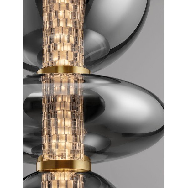 Szara metalowa lampa wisząca LED ze szklanym kloszem ø 25,5 cm Navi – Nova Luce-image-2