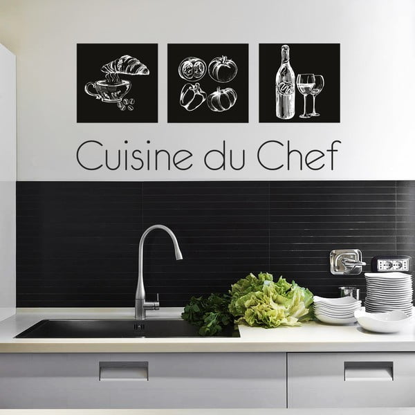 Naklejka ścienna Cuisine du Chef, 90x60 cm