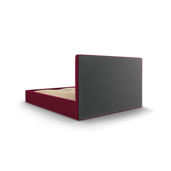 Bordowe aksamitne łóżko dwuosobowe Mazzini Beds Juniper, 180x200 cm-image-4