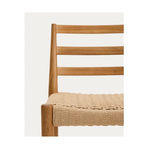 Hoker z litego drewna dębowego w naturalnym kolorze (wysokość siedziska 65 cm) Analy – Kave Home-image-4