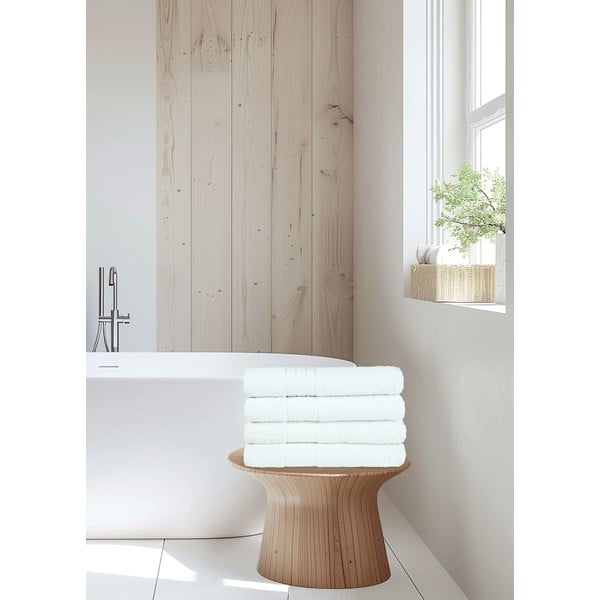 Białe bawełniane ręczniki frotte zestaw 4 szt. 50x100 cm – Good Morning-image-4