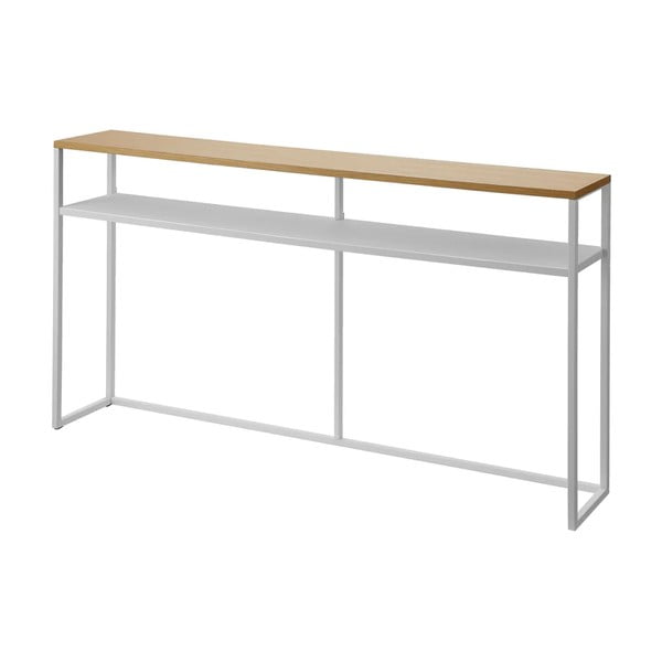 Biało-jasnobrązowa konsola w dekorze jesionu 20,5x126 cm Tower – YAMAZAKI