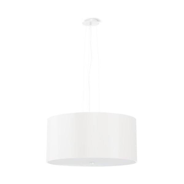 Biała lampa wisząca z tekstylnym kloszem ø 50 cm Volta – Nice Lamps