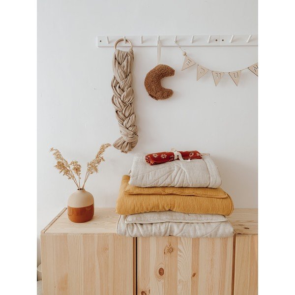 Beżowy lniany komplet pościeli do łóżeczka Sand – Moi Mili-image-3