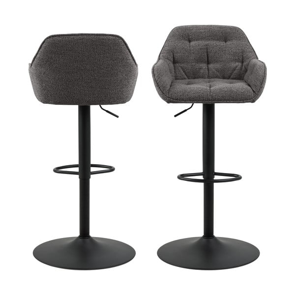 Ciemnoszare hokery obrotowe zestaw 2 szt. 109 cm Brooke – Actona-image-3