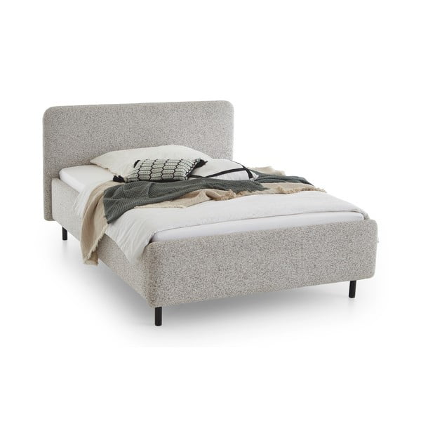 Beżowe tapicerowane łóżko dwuosobowe bez stelaża 160x200 cm Primo – Meise Möbel-image-3