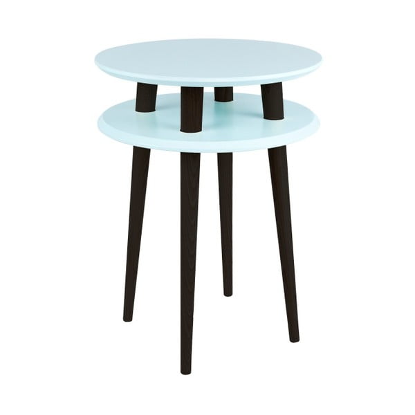 Jasnoturkusowy stolik z czarnymi nogami Ragaba UFO, Ø 45 cm