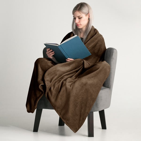 Brązowy koc z mikrowłókna DecoKing Mic, 150x200 cm-image-1