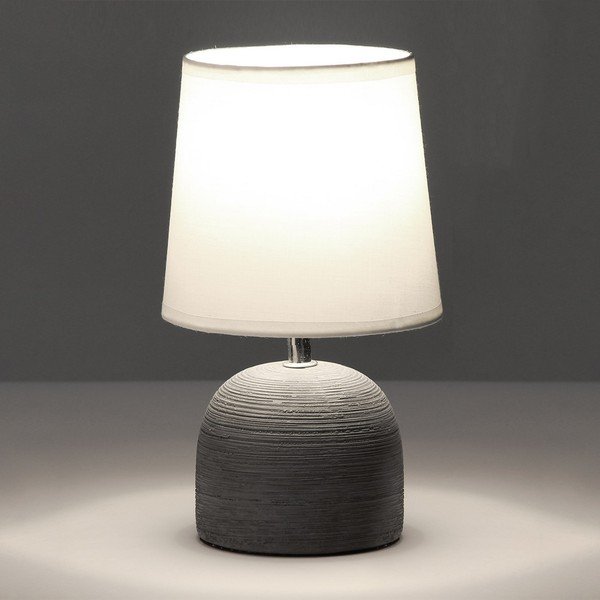 Szara ceramiczna lampa stołowa z tekstylnym kloszem (wys. 27,5 cm) – Casa Selección-image-1