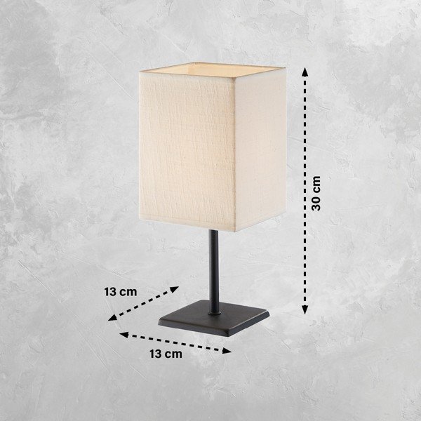 Czarno-biała lampa stołowa z tekstylnym kloszem (wysokość 30 cm) Lela – Fischer & Honsel-image-2
