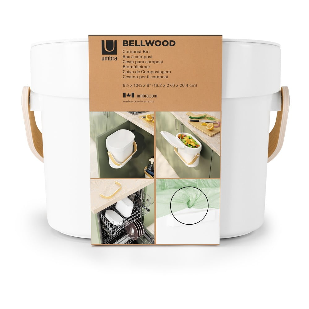 Biały pojemnik na odpadki organiczne 4 l Bellwood – Umbra (zdjęcie 8)