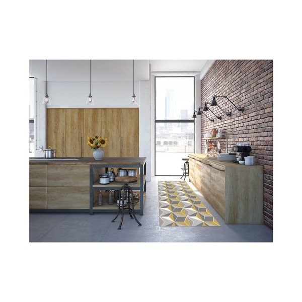 Szaro-żółty chodnik Floorita Dice Grey Ochre, 60x240 cm-image-3