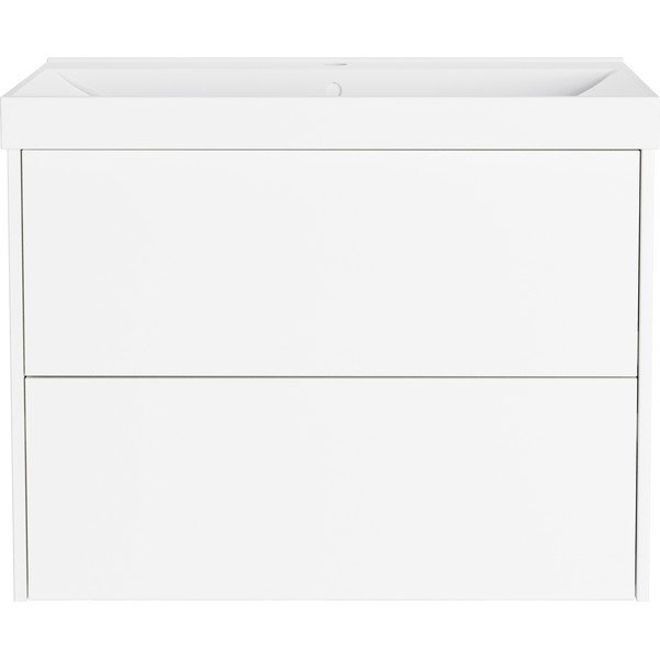 Biała wisząca szafka pod umywalkę z matowym wykończeniem 81x65 cm Bodera – Germania-image-3