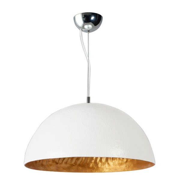 Biało-miedziana lampa wisząca ETH Mezzo Tondo, ⌀ 50 cm