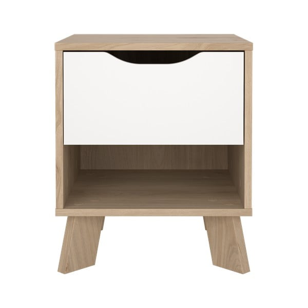 Biało-naturalna szafka nocna Ikast – Tvilum