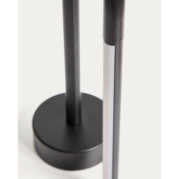 Czarna metalowa lampa stołowa LED (wysokość 30 cm) Bow – Kave Home-image-4