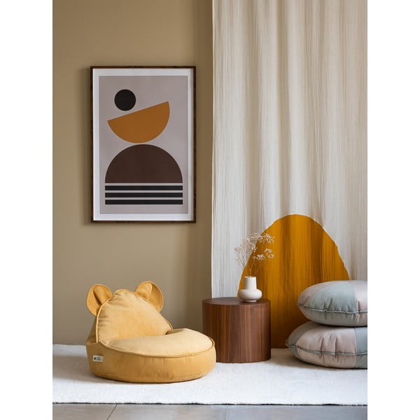 Żółty aksamitny dziecięcy worek do siedzenia Bear – Wigiwama-image-2
