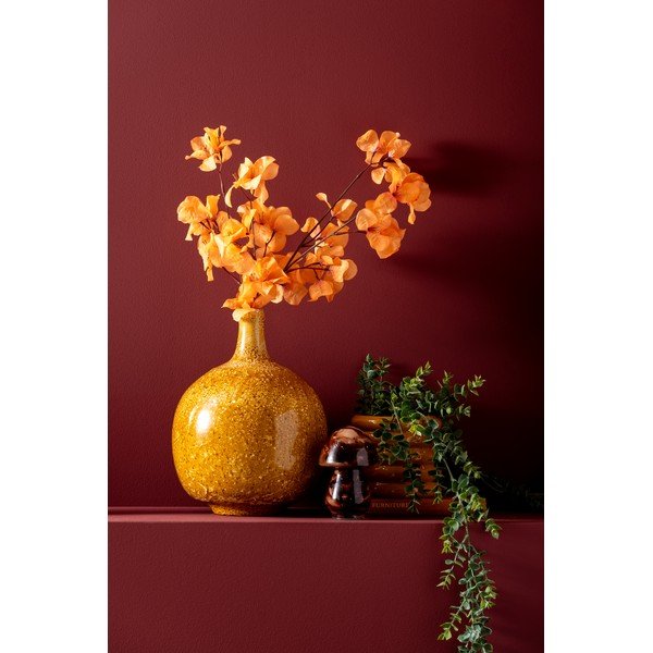 Szklany wazon w kolorze ochry Spatters  – PT LIVING-image-1