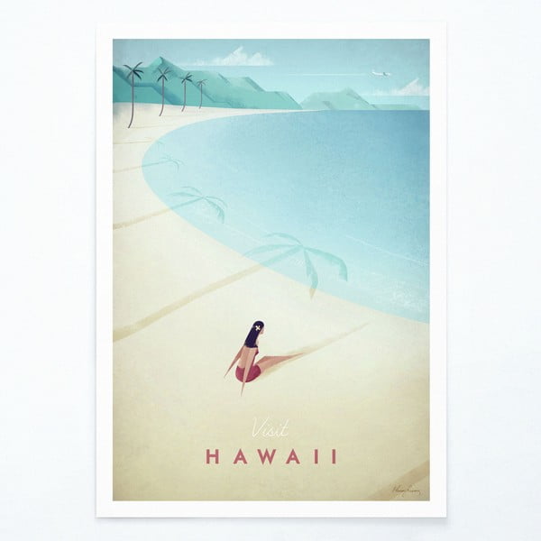 Plakat Travelposter Hawaii, 50 x 70 cm