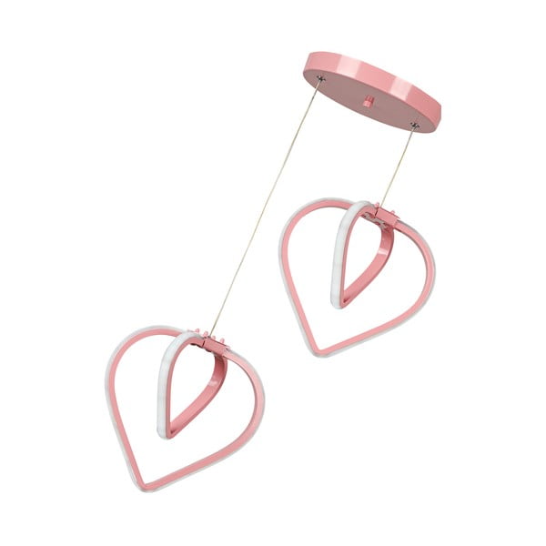 Różowa metalowa lampa wisząca LED ø 20 cm Sevinc – Squid Lighting-image-3