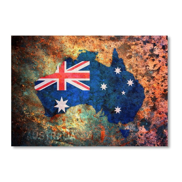 Plakat z mapą Australii Americanflat Flag, 60x42 cm