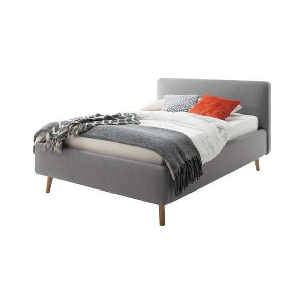 Jasnoszare tapicerowane łóżko jednoosobowe bez stelaża 120x200 cm Mattis – Meise Möbel-image-2