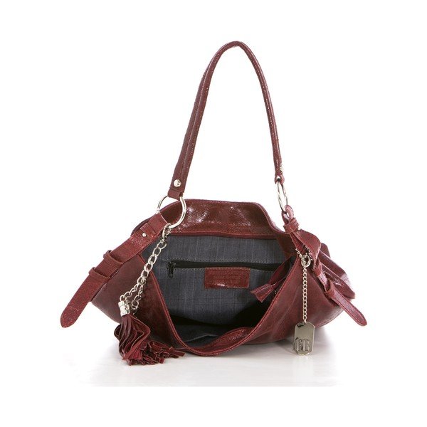 Skórzana torebka Hobo Bordeaux-image-3
