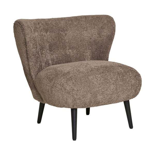 Brązowy fotel z materiału bouclé Covelo – House Nordic