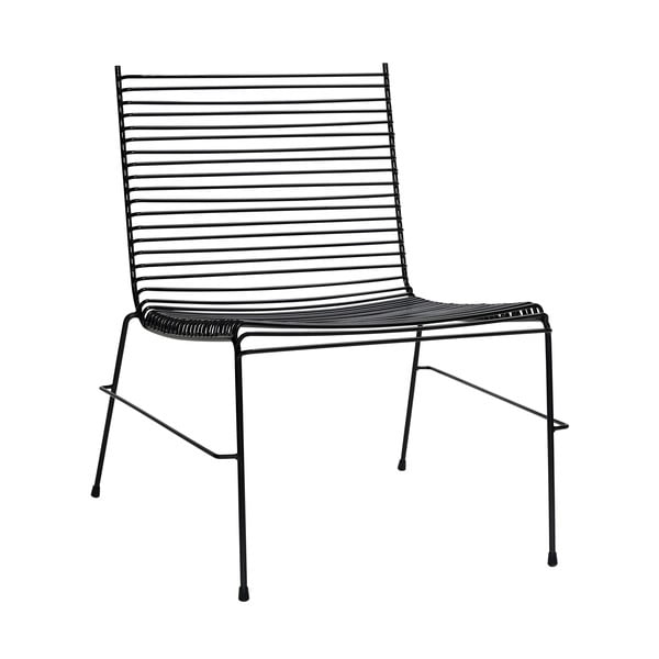 Czarny metalowy fotel ogrodowy String – Hübsch