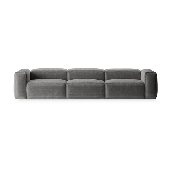 Jasnoszara sztruksowa sofa 364 cm Bergamo – Cosmopolitan Design