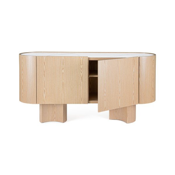 Komoda w dekorze dębu w jasnym naturalnym kolorze 160x80,5x45,5 cm Otilia – Bizzotto-image-4