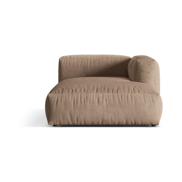 Jasnobrązowy aksamitny moduł sofy (prawostronny) Martina – Micadoni 