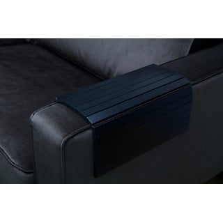 Czarna elastyczna drewniana podkładka na podłokietnik sofy WOOOD Tray XL