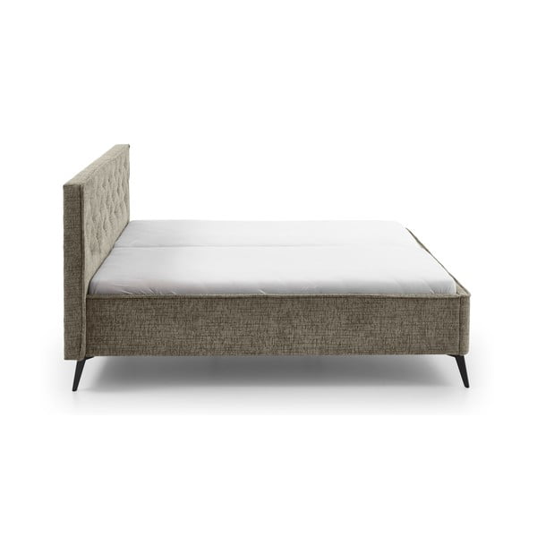 Ciemnozielone tapicerowane łóżko dwuosobowe bez stelaża 180x200 cm Alicante – Meise Möbel-image-4