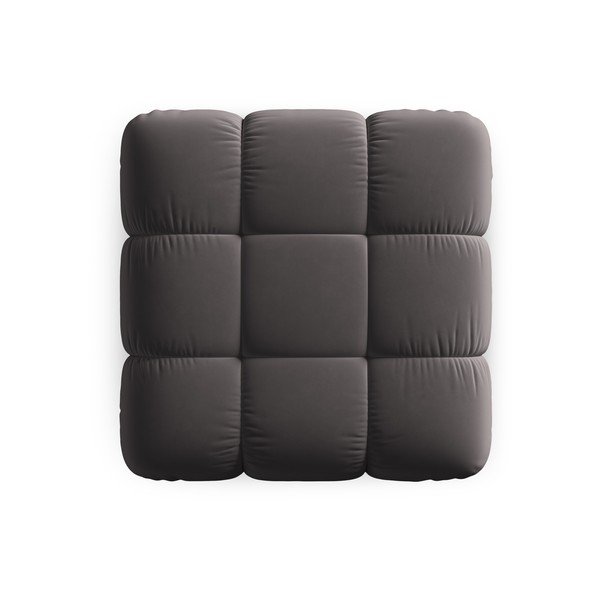 Ciemnoszary aksamitny podnóżek Bellis – Micadoni Home-image-4