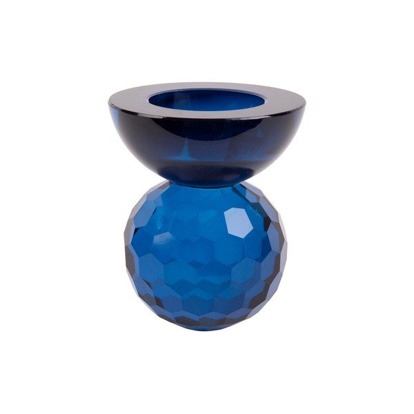 Niebieski szklany świecznik Crystal Art – PT LIVING-image-1