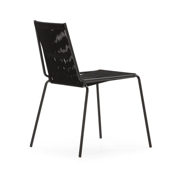 Czarne metalowe krzesła zestaw sztaplowane 2 szt. Emily – Marckeric-image-3