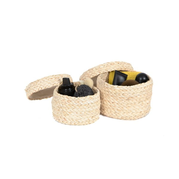 Zestaw 2 koszyków z łuski kukurydzianej Compactor-image-1