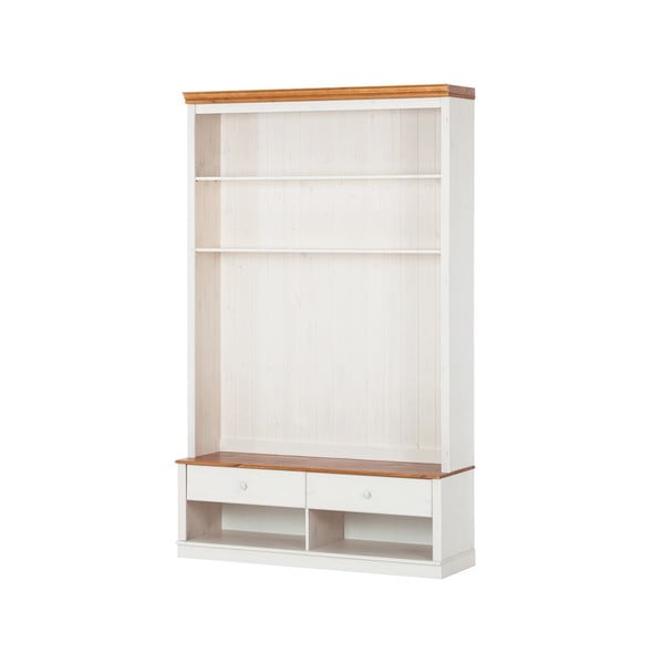 Biały zestaw pod TV z litego drewna sosnowego 140x223 cm Anita – Støraa-image-1