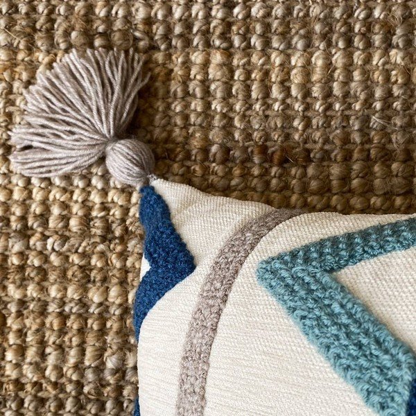 Poszewka na poduszkę z domieszką lnu Joynodes Bethany Tassel, 43x43 cm-image-3