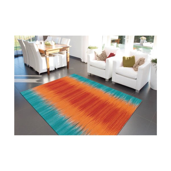 Pomarańczowo-niebieski ręcznie wykonany dywan Arte Espina Sunset 8070, 120x180 cm