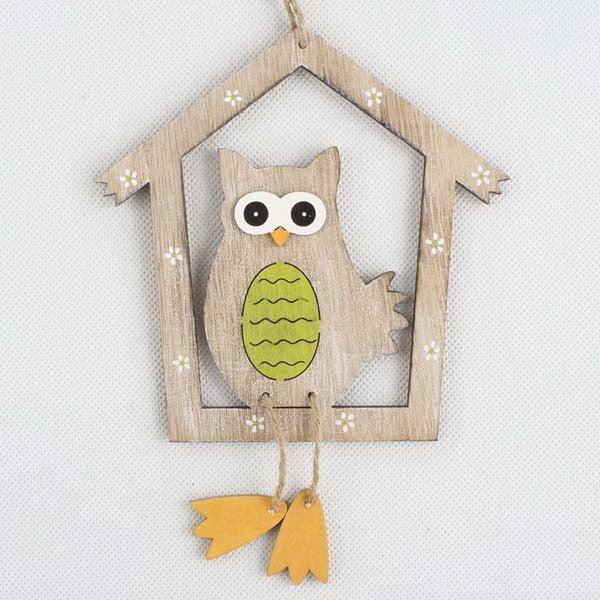 Drewniany domek wiszący z sową Dakls Owl