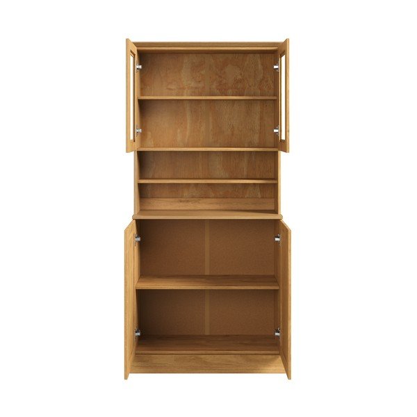 Witryna z litego drewna sosnowego w jasnym naturalnym kolorze 86x181,5x37 cm Teramo – Støraa-image-2