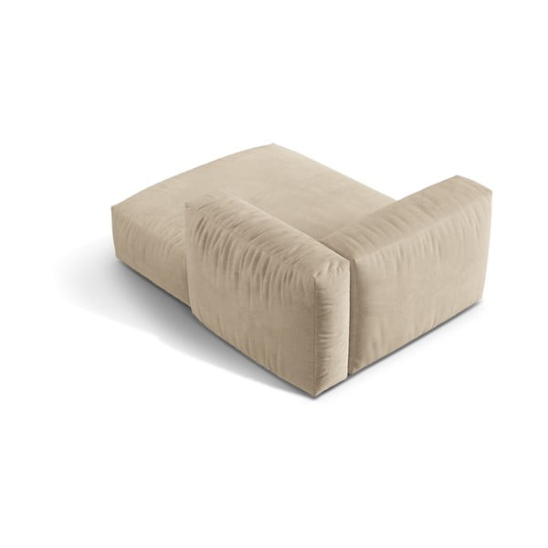 Beżowy aksamitny moduł sofy (prawostronny) Martina – Micadoni -image-2